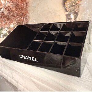 Chanel Black Acrylic Vanity Organizer Tray w/ Compartments Luxury Storage